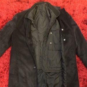 Perry Ellis Curdoroy Coat Detachable Double Vested